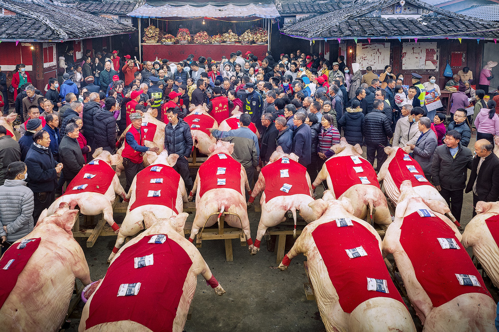 2020年12月拍摄于三明大田美阳村,一年一度的传统庙会,村民们都会宰杀